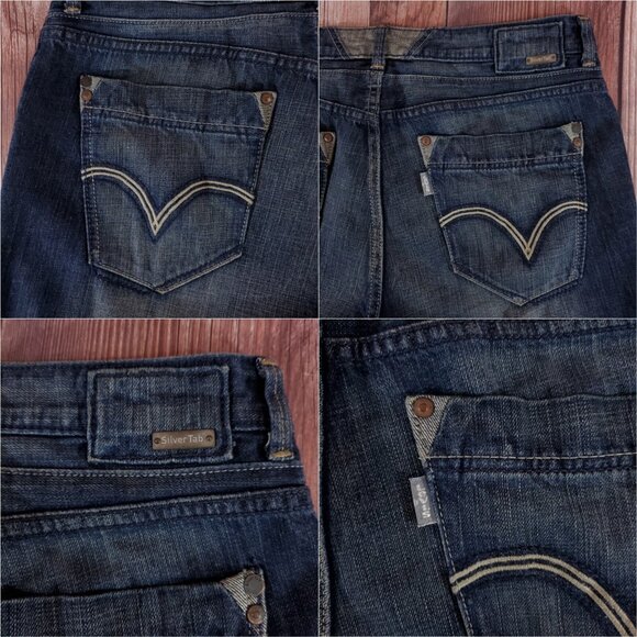 *READ* Levis Silvertab Mens Size 36X33 Bootcut Blue Denim Jeans Cotton - Picture 6 of 12